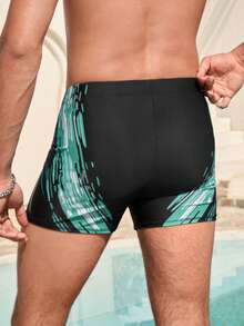 Manfinity VDAYZ 男士沙滩度假休闲印花泳裤 - 黑色 - 查看 6