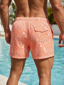 Traje de Baño para Hombre de Secado Rápido - Cómodo y Fresco para Playa, Piscina y Verano - NARANJA - Ver 3