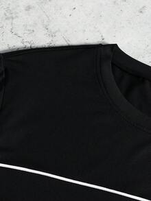 PAVTROS Men's Round Neck Short Sleeve Casual T-Shirt Set, Fashion & Versatile For Summer - Black - View 7