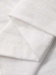 DAZY 女士字母和狗狗印花圆领休闲宽松T恤 - 白色 - 查看 3