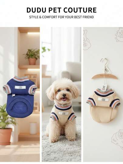 PETSIN 一件式宠物背心，保暖、防风、防寒，亲肤舒适，适合小型和中型犬猫日常室内休息、小憩、户外短途散步、冬季节日聚会等场合穿着，舒适的宠物冬季服装。