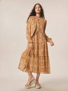 Styleloop 女士时尚编织休闲坡跟凉鞋，水钻装饰波西米亚度假风复古法式帆布坡跟踝带凉鞋，西部风格，音乐节派对服装春夏鞋履，春假复活节 - 米色1 - 查看 2