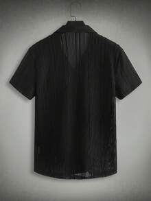 GENTILAND 男士休闲纯色短袖衬衫 - 彩色 - 查看 3