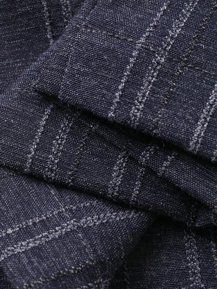 Navy Blue Top And Straight Leg Pants Set, Elegant Commuter Outfit For Spring/Summer, Suitable For Dates, Weddings, Work Business Casual Woman