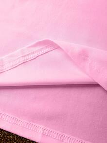 Flirla 洛杉矶加州风情女士宽松圆领休闲字母印花加大码T恤 - 淺粉色 - 查看 6