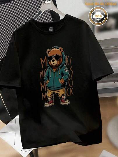 100% cotton camisas  playera de hombre gym sudaderas ropa de hombre Cuello redondo de manga corta conjunto de hombre playa verano playeras de mujer Animación regalos para hombre México envío nacional