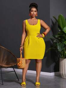 Slaydiva 2026春夏新款音乐节、复活节、圣帕特里克节、西部风、游牧风、生日派对、毕业典礼、大学、学生、日常休闲、百搭基础款、休闲、邮轮旅行、海滩、日光浴、爆款、街头风、婚礼宾客波西米亚风、通勤、早午餐、极简基础款、Y2K街头风、畅销款、日常约会、机场V领收腰A字娃娃裙 - 黄色 - 黃色 - 查看 7