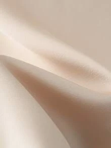 Franclia 女士香槟色亮面面料蝴蝶结领休闲日常通勤外出情人节约会短袖衬衫 - 杏色 - 查看 8