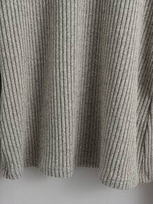 Franclia 新款百搭圆领长袖女式T恤，冬季款 - 灰色 - 查看 3