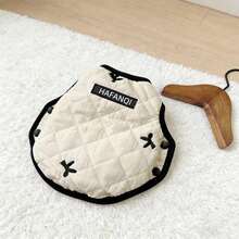 PETSIN 宠物秋冬蝴蝶结刺绣外套，配天鹅绒背心，猫咪泰迪熊新年红色圣诞宠物外套，幼犬服装 - 彩色 - 查看 12