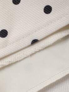 DAZY 女士甜心领波点印花系带腰身优雅中长连衣裙婚礼宾客礼服 - 米色 - 查看 9