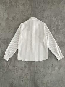 GENTILAND Men's Embroidered Striped Long Sleeve Single-Breasted Casual Pocket Shirt Striped Men Casual Turndown Collar Shirt Mens Retro Shirts Men Stripe Shirt Long Sleeved Shirt Striped Men Long Sleeved Shirt Casual Men Shirt Retro Clothes Men Streetwear Men Shirt Men Vintage Clothes - Multicolor - View 8