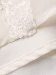 DAZY Women's Elegant Blazer Collar Pocket Puff Sleeve Jacket & Lace Skirt Suit Set, Summer - White - View 7