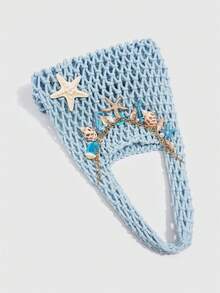 ROMWE Fairycore 1 pieza Bolso de playa tejido de estilo colorido de océano de vacaciones de primavera/verano con estilo personalizado de moda, bolso grande para mujer, bolso de playa - Multicolor 7 - Ver 6