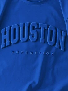 Manfinity Joysei Standard Fit Men's Navy Blue Short Sleeve T-Shirt - Royal Blue - View 2