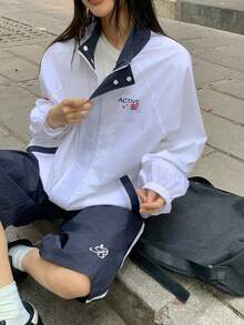 DAZY Women's Casual Turndown Collar Long Sleeve Lightweight Jacket, Korean Style - Black - View 7