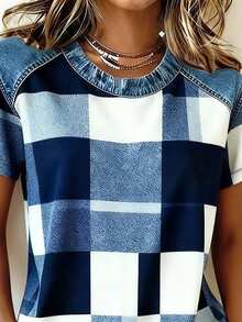 INAWLY Women's Graphic T-Shirt, Casual Street Style Short Sleeve Tee, Cute Summer Top - White - View 3