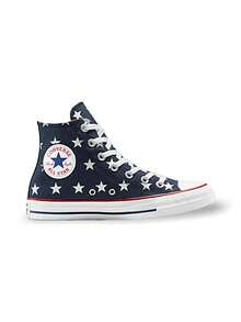 Converse Giày thể thao cao cổ Chuck Taylor All Star Unisex, thoáng khí, thấm hút mồ hôi, nhẹ, độ co giãn tốt, màu sắc bền chắc, đa năng, dễ giặt, nhanh khô, phù hợp cho sinh hoạt hàng ngày, đi học, thể thao, hoạt động ngoài trời, màu xanh navy và trắng A15503C - Màu xanh / trắng - Xem 3
