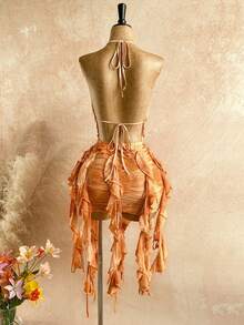 Soleia 女士度假休闲荷叶边露背吊带迷你连衣裙 - 彩色 - 查看 2