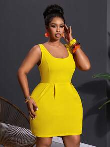 Slaydiva 2026春夏新款音乐节、复活节、圣帕特里克节、西部风、游牧风、生日派对、毕业典礼、大学、学生、日常休闲、百搭基础款、休闲、邮轮旅行、海滩、日光浴、爆款、街头风、婚礼宾客波西米亚风、通勤、早午餐、极简基础款、Y2K街头风、畅销款、日常约会、机场V领收腰A字娃娃裙 - 黄色 - 黃色 - 查看 3