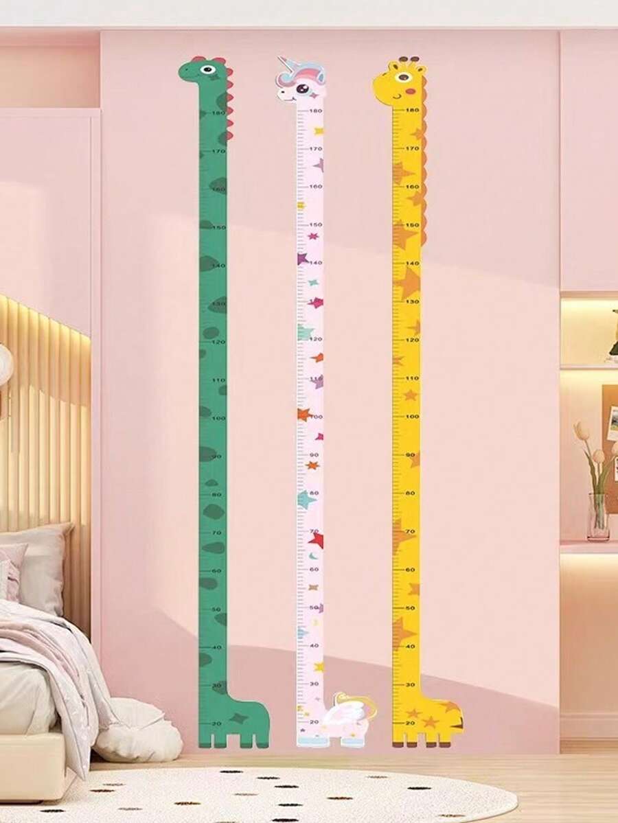 1 Unicorn, Giraffe, Dinosaur Height Wall Sticker 195cm/76in - Creative Cartoon Height Measurement Sticker, Suitable For Room And Home Decor - Self-Adhesive And Removable, Some Patterns Sent Randomly - Multicolor - View 1