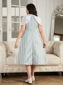 Girls' Elegant Party Long Dress, Pea Green Tulle Formal Gown - Green - View 2