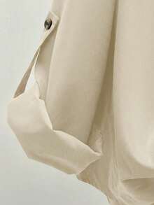 INAWLY Casual Layered Design Shirt, Suitable For Commuting In Autumn - Khaki - View 4