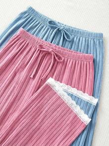 EURMUSE 2PCS Women Sleep Bottoms - Multicolor - View 3