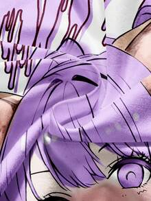 ROMWE Anime 女士性感修身动漫人物图案抹胸上衣，夏季 - 紫色 - 查看 4