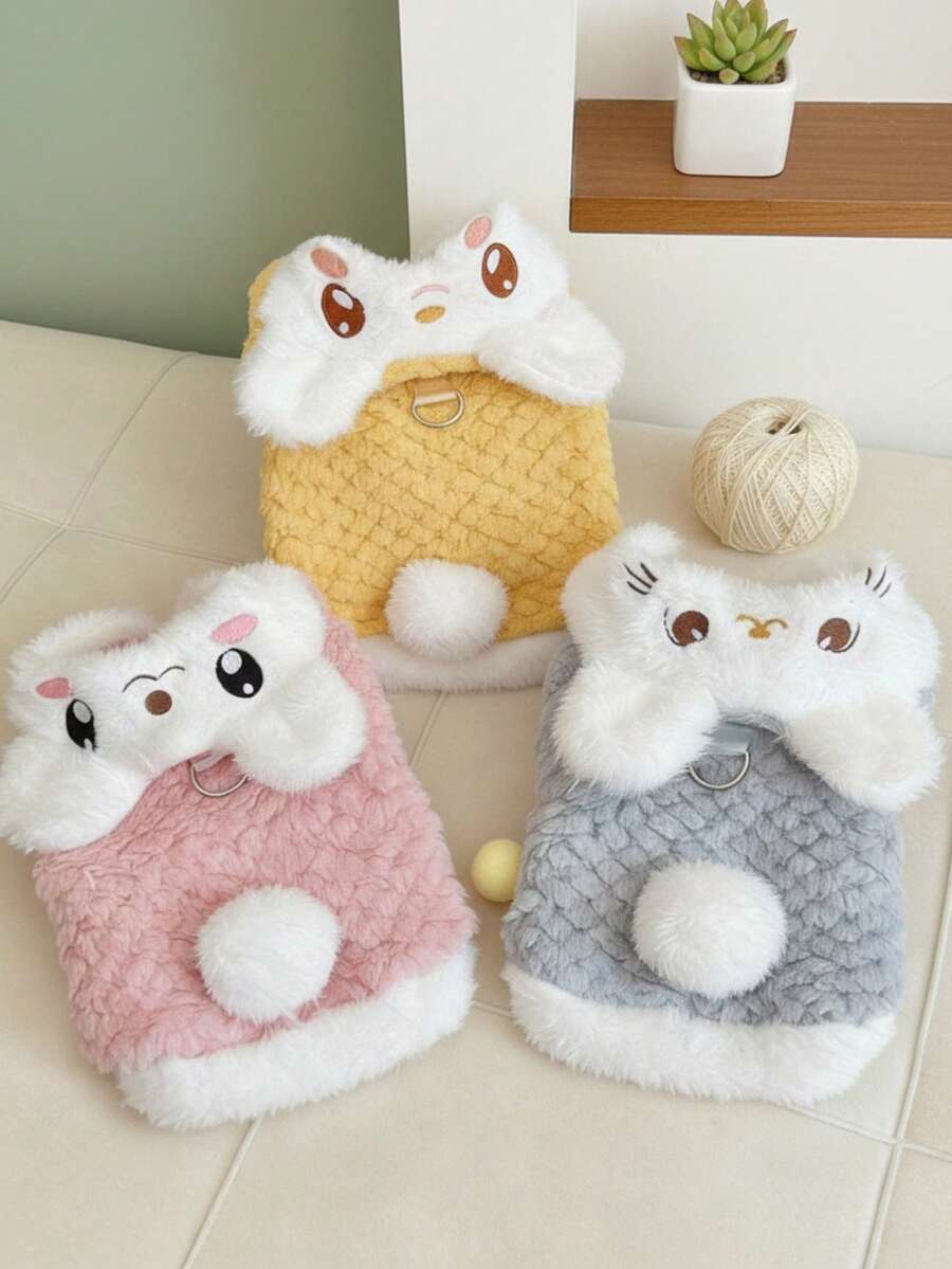 PETSIN Disfraces con capucha para mascotas para invierno y otoño - Atuendos cálidos y lindos para Bichón, Pomerania, Schnauzer, gatos y perros - Multicolor - Ver 1