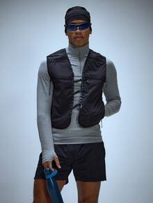 Musero Sleeveless Active Top Runner Utility Vest Autumn Winter Essentials Gymwear Athletic Gym - Black - View 2