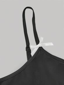 SHEIN MOD 2pcs Women's Fashion Letter Rhinestone Bow Camisole & Cute Cherry Print Camisole,Tank Tops Women Spaghetti Strap,Going Out Top,Club Tops,Party Tops,Cute Tops,Vacation,Casual, Carnival Costume - Multicolor - View 6