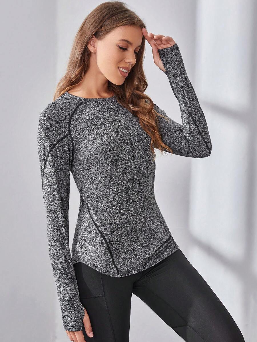 Solea Cove 1pc Seamless Solid Rib-Knit Sports Tank Topworkout Tank Top - Grey - View 1