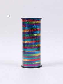 SHEIN 1 Roll, Shiny Metallic Curling Ribbon For Crafts, Gifts, And Decorations - 100 Yards Of Crimped Balloon Ribbon For Weddings, Birthdays, And More!, - Multicolor - View 15