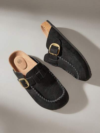 Solecia 女士平底软皮一脚蹬鞋，舒适百搭，适合通勤。