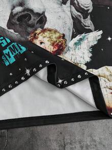 AXEPEAK 男士针织休闲宽松短袖T恤，时尚青春 - 黑色 - 查看 5