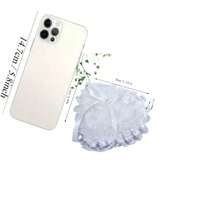 1 pieza Caja portátil con forma de corazón para propuesta, con adorno de encaje y flores, almohada para anillo de boda para niña de las flores, Navidad - Blanco - Ver 11