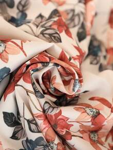 Breezaya Đầm ngắn tay cổ chữ V in hoa dành cho nữ - Nhiều màu - Xem 6