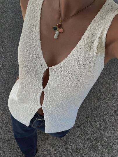 Livesso 女士宽松商务休闲无袖开衫针织衫，时尚办公着装设计，春夏款