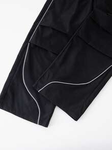 SHEIN 少女星形印花上衣和多口袋工装裤两件套 - 黑色 - 查看 6