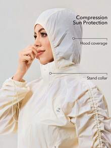 OutZeal Women Sun-Proof Jacket Camping Hiking Back Mesh Design Stand Collar Zip Up Outdoor Tops - Yellow - View 2