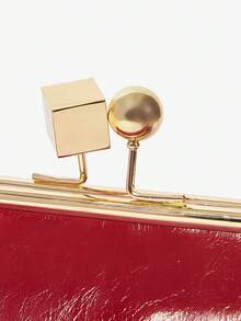 Maija Ladies, Women Clutchs, Shoulder Bag, PU, Red, Red Bag, Plush Shoulder Straps, Fashionable, Elegant , Simple, Personalized, Versatile, Classic, For Cocktail Party, Party, Prom, Club, Date, Birthday, Evening, Date Nigh, Banquet, Christmas, Christmas Gifts, New Year, Valentine's Day(The Shoulder Strap Is Detachable) - Red - View 7