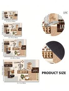 SHEIN 1件装咖啡机吸水沥水垫，台面餐具晾干垫，硅藻土厨房垫，咖啡印花晾干垫，可水洗防滑沥水垫 - 彩色 - 查看 15