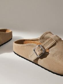 Solecia Women's Casual Slip-On Flat Shoes With Buckle Design, For Daily Wear - Apricot - View 5