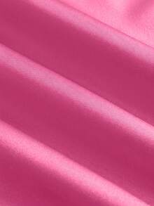 SHEIN EZwear Plus Size Women's Summer Sleeveless Dress, Rose Red & Black, Summer Dresses - Hot Pink - View 3