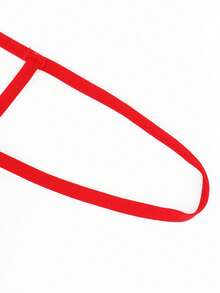 1pc Men's Fashionable Alluring Bright Red U-Pouch Sexy Briefs - Red - View 6