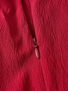 SHEIN MOD 红色约会之夜连衣裙，褶皱胸部系带侧吊带连衣裙 - 紅色 - 查看 9