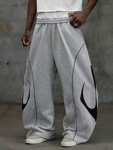 NEON BLANC Men's Street Fashion Casual Sprouting Print Sweatpants - Light Grey - View 3