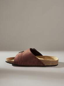 Solecia Sandalias de mujer con correa vintage, cómodas de usar, para uso casual en la playa, con suela plana - Café integral - Ver 5