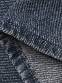 DAZY Quần jeans ống rộng dáng suông, phong cách đường phố thường ngày dành cho nữ, thích hợp cho mùa xuân/thu Y2K. - Màu xanh lam - Xem 3